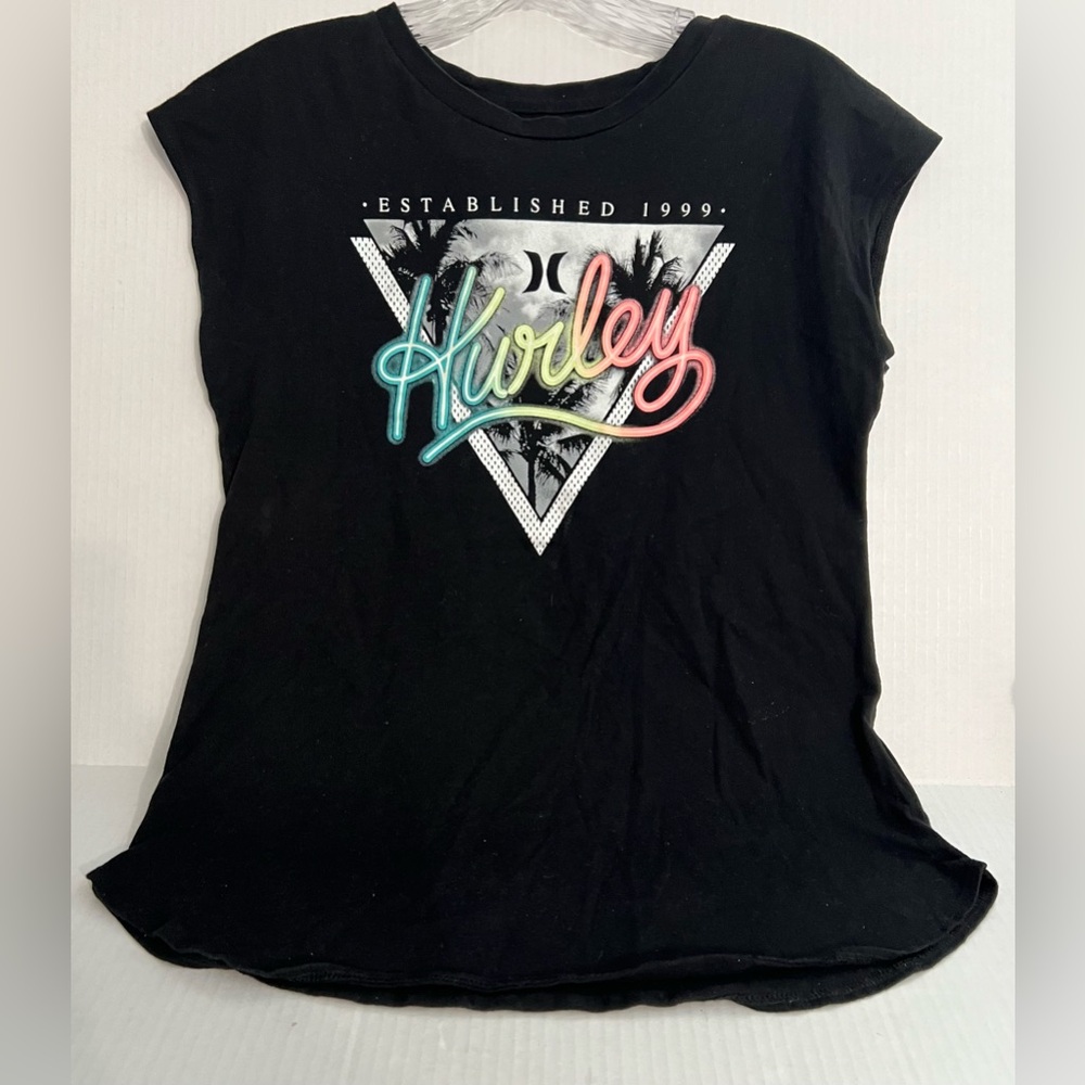 Hurley Ladies Black Graphic Top
